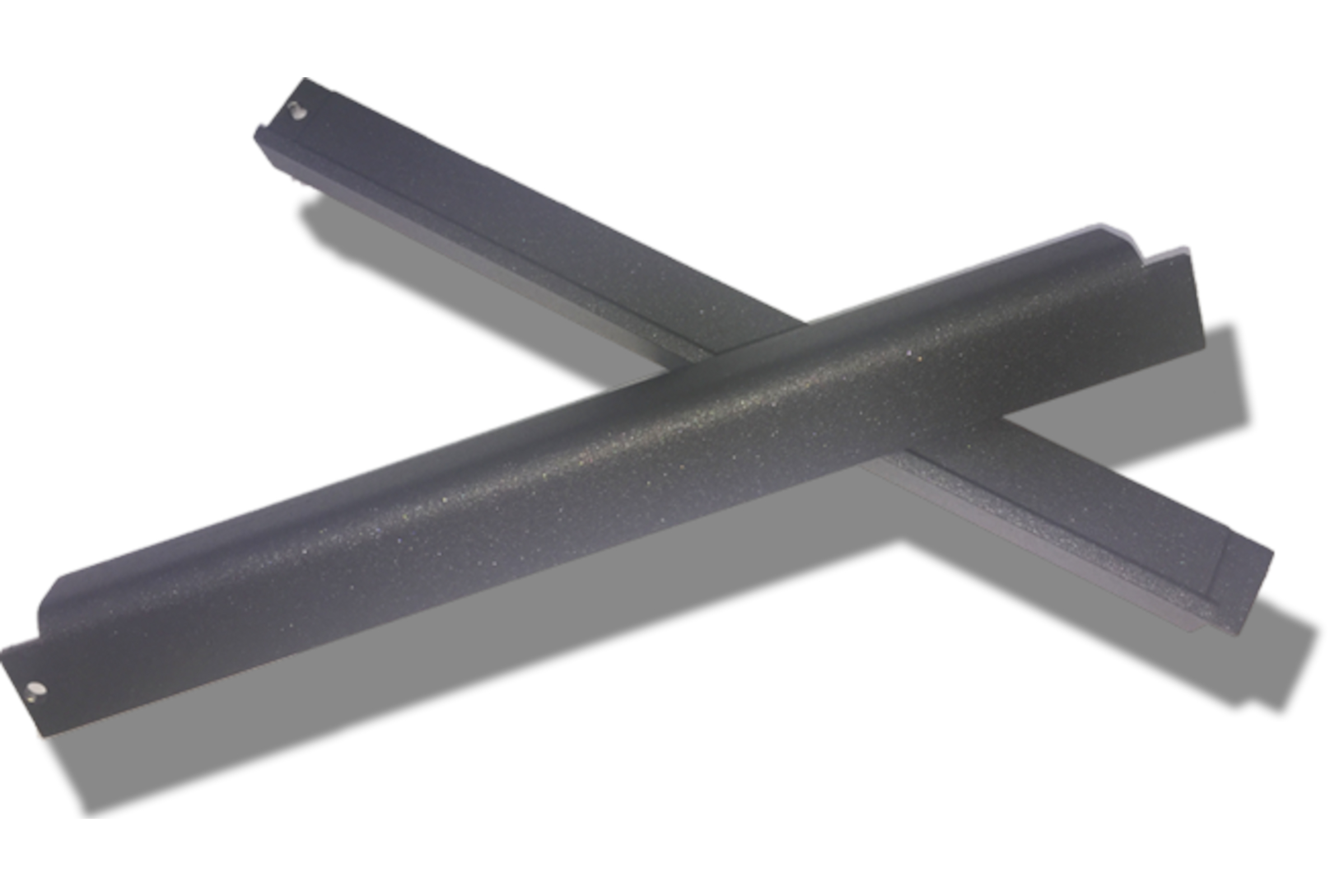 Schwarze Kunststoff-Leisten, gekreuzt